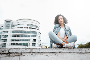 Denim style girl portrait