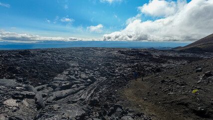 lava flows and conuses on tolbachik