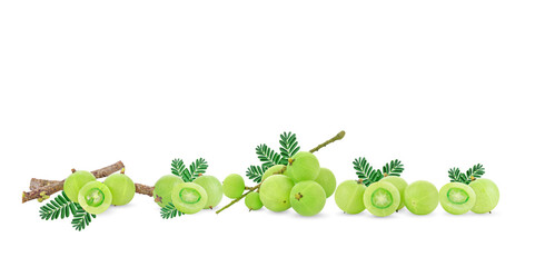 Indian gooseberry isolated on white background