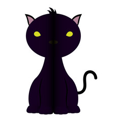 halloween cat black mascot isolated icon