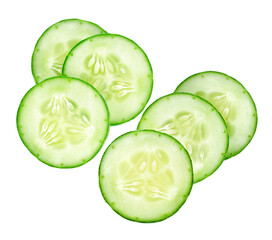 Fresh cucumber  top view on white background