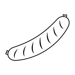 delicious sausage fried food line style icon
