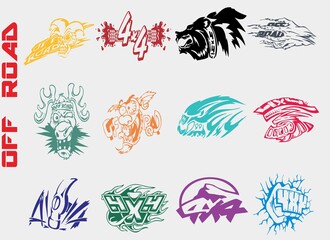 set of vector elements Off Road