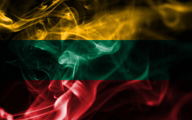Obraz premium Lithuania smoke flag