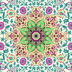 Mandala african vintage abstract antique pattern. Vector illustration. pattern can be used for ceramic tile, wallpaper, linoleum, textile, web page background.