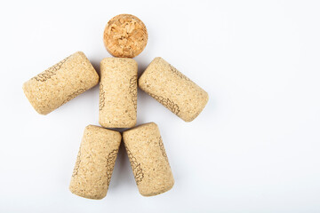image of wooden cork white background