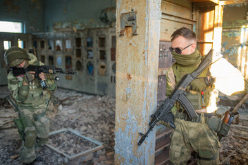Defense of airsoft players on the territory of an abandoned factory