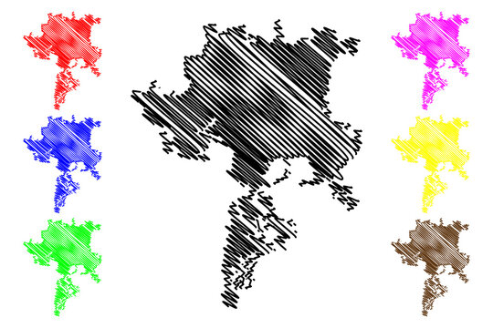 Semarang City (Republic of Indonesia, Java island) map vector illustration, scribble sketch City of Semarang map