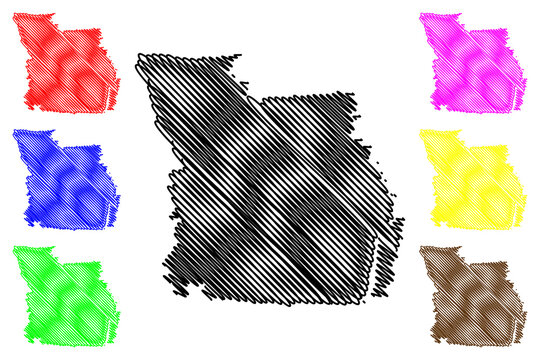 South Tangerang City (Republic of Indonesia, Java island) map vector illustration, scribble sketch City of South Tangerang map
