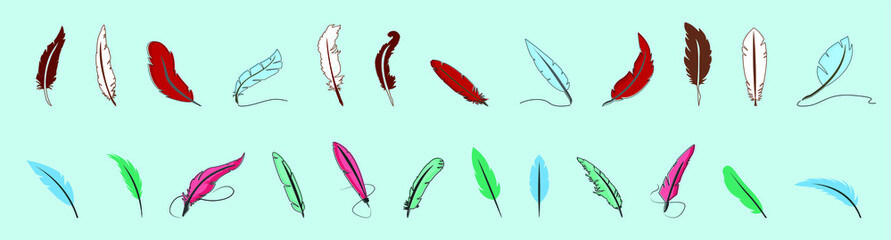 Fototapeta premium a set of feather icon design template with various models. vector illustration