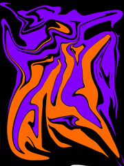 purple and orange abstract watercolor luxury pattern fluid liquid light color on black.