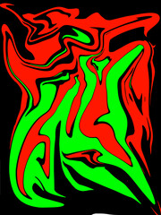 abstract light green and red watercolor luxury pattern fluid liquid light color on black.