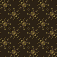 gold ornament on black background Wallpaper texture seamless geometric pattern for your design
