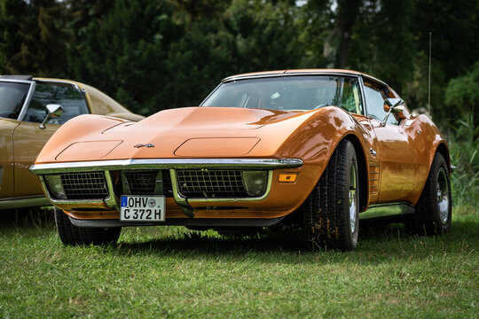 DIEDERSDORF, GERMANY - AUGUST 30, 2020: The sports car Chevrolet Corvette Stingray Coupe, 1972. The exhibition of "US Car Classics".