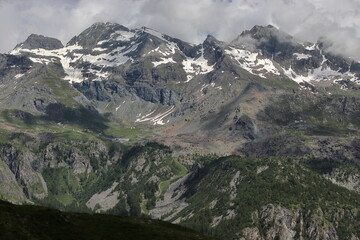 Fototapeta premium Views of the Monte Rosa massif from Colle di Bettaforca. 