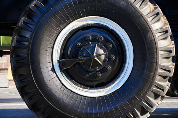 truck tire close view in detail