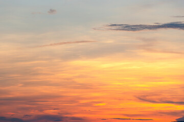 Colorful sunset sky in twilight for nature background concept