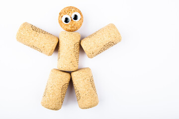 image of wooden cork white background