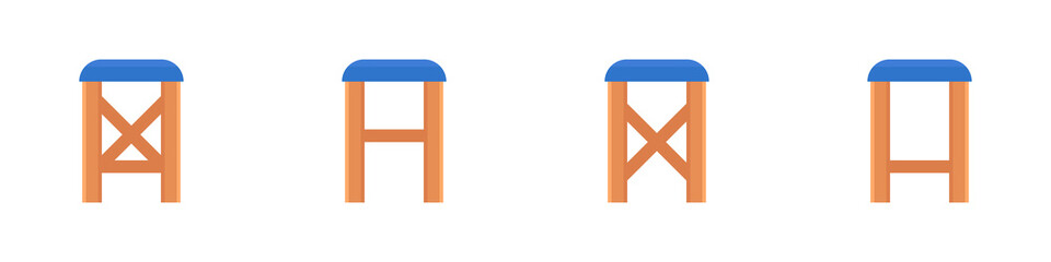 Un juego de sillas. Mueble. Estilo plano. Ilustración vectorial