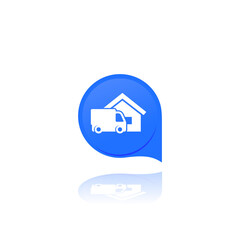 Home delivery icon with truck