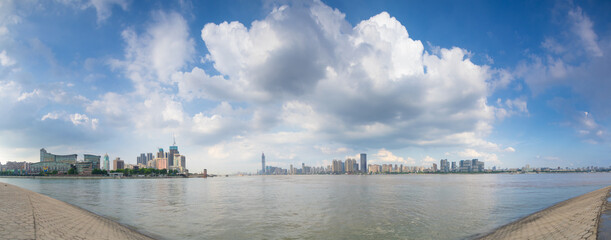 Fototapeta premium Wuhan city skyline scenery in summer, Hubei, China