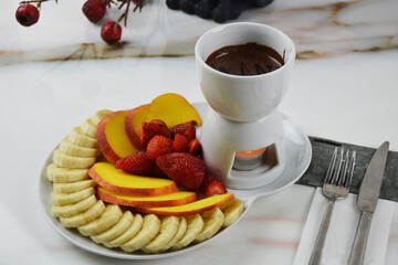 breakfast with coffee and croissant