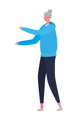 Senior woman cartoon with sportswear vector design