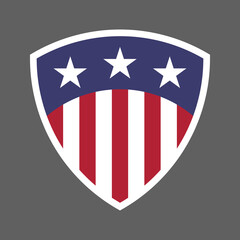 United States of America USA flag shield icon logo vector illustration. Independence Day. 4th of July. Presidential Election
