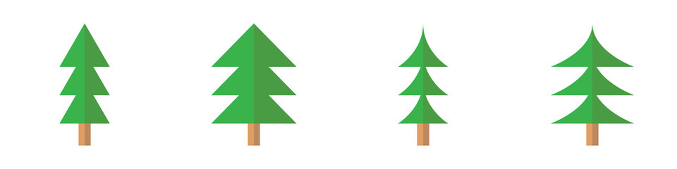 Fototapeta premium Iconos del árbol de Navidad. Conjunto. Ilustración vectorial