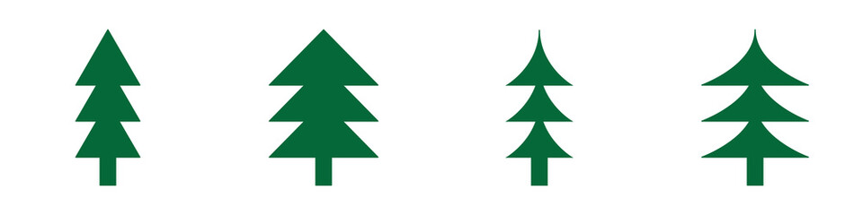 Obraz premium Iconos del árbol de Navidad. Conjunto. Ilustración vectorial