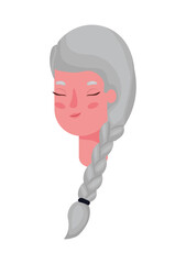 Senior woman cartoon head vector design