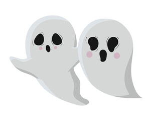 Halloween ghosts cartoons vector design