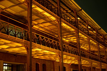 Yokohama Red Brick Warehouse in Yokohama, Japan at night. It is known in Japanese as Aka-Renga-Soko