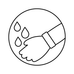 hands washing with water icon