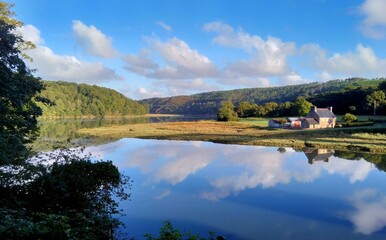 Beautiful view on the Trieux river in Brittany. France