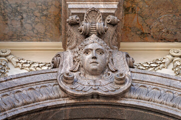 Decorative sculpture on facade