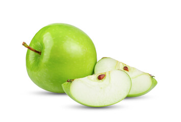  Green Apple on White Background