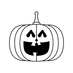 halloween pumpkin face line style icon