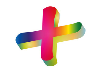 Fototapeta premium buntes Plus Zeichen in Regenbogenfarben