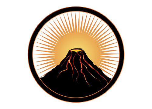 Vulkan Patch mit fl&uuml;&szlig;iger Lava