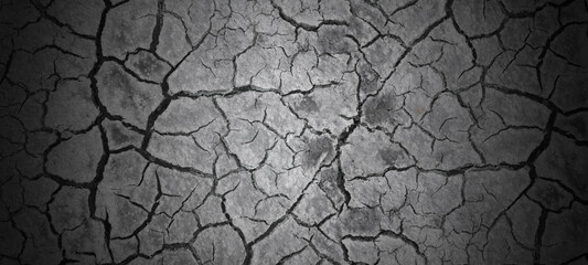 Dry cracked ground texture background of climate change and global warming.