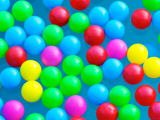 Colorful plastic balls in a pool. Games
