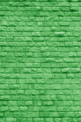 Green brick building wall. Interior of a modern loft. Background for design.