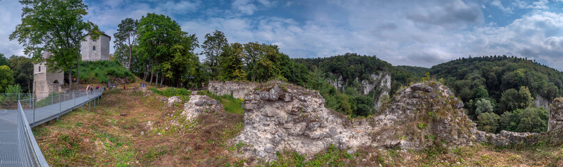 Fototapeta na wymiar Panorama ze wzgórza zamkowego Ojców