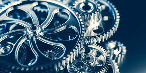 Gears and cogs mechanism. Industrial machinery