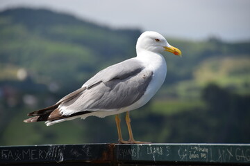 Grau-weiße Möwe