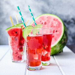 watermelon slices pieces red ripe berry juicy sweet dessert food background top view copy space eating healthy 