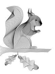 Vector illustration of squirrel.Designed with the blend tool.
