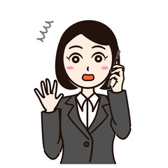 Woman business suit with smartphone or personal id card