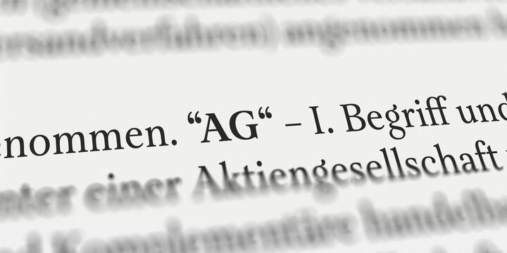 AG als Abkürzung für Aktiengesellschaft im Buch